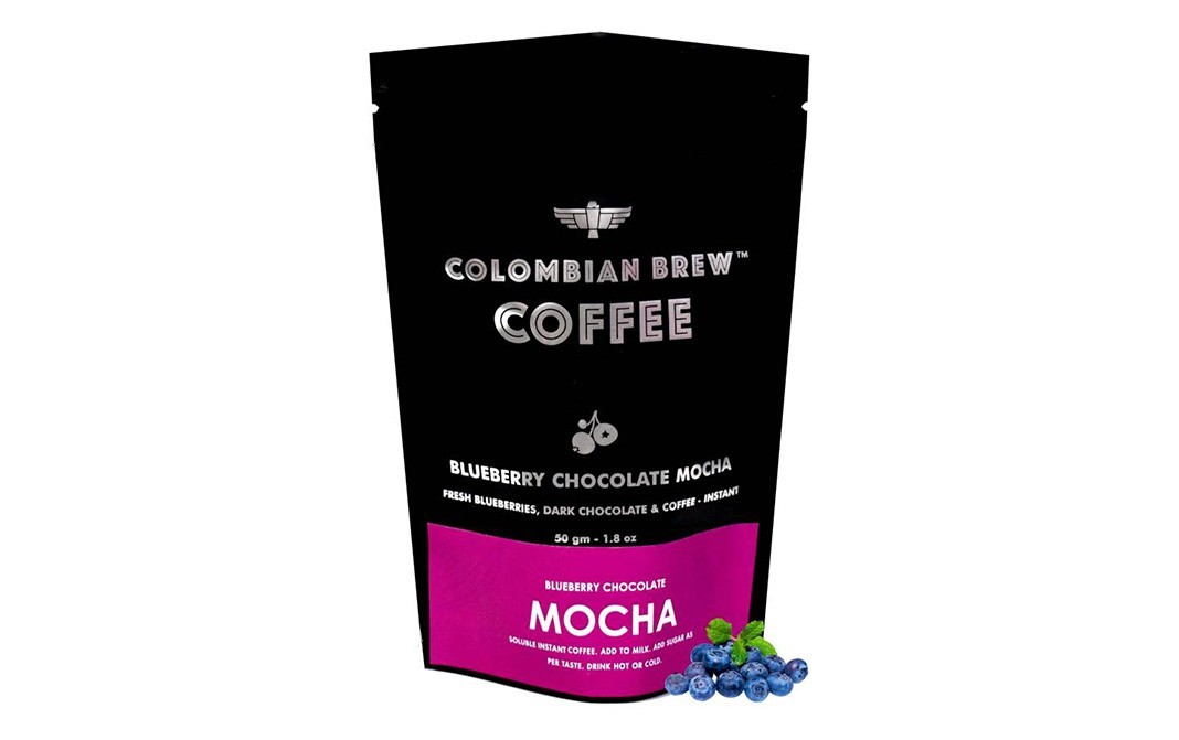Colombian Brew Blueberry Chocolate Mocha Coffee   Pack  50 grams